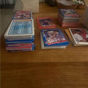 Vintage Baseball Card Lot - Assorted Blue & Red Accents 
Boyfriend’s card stash